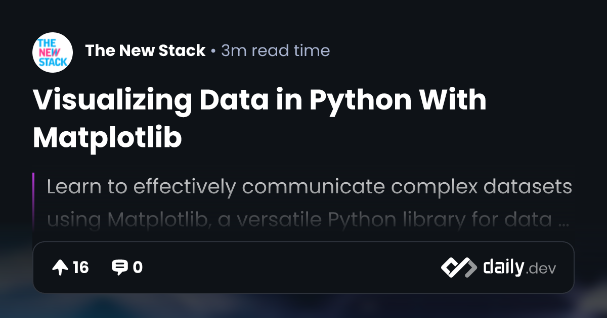 Visualizing Data in Python With Matplotlib | daily.dev