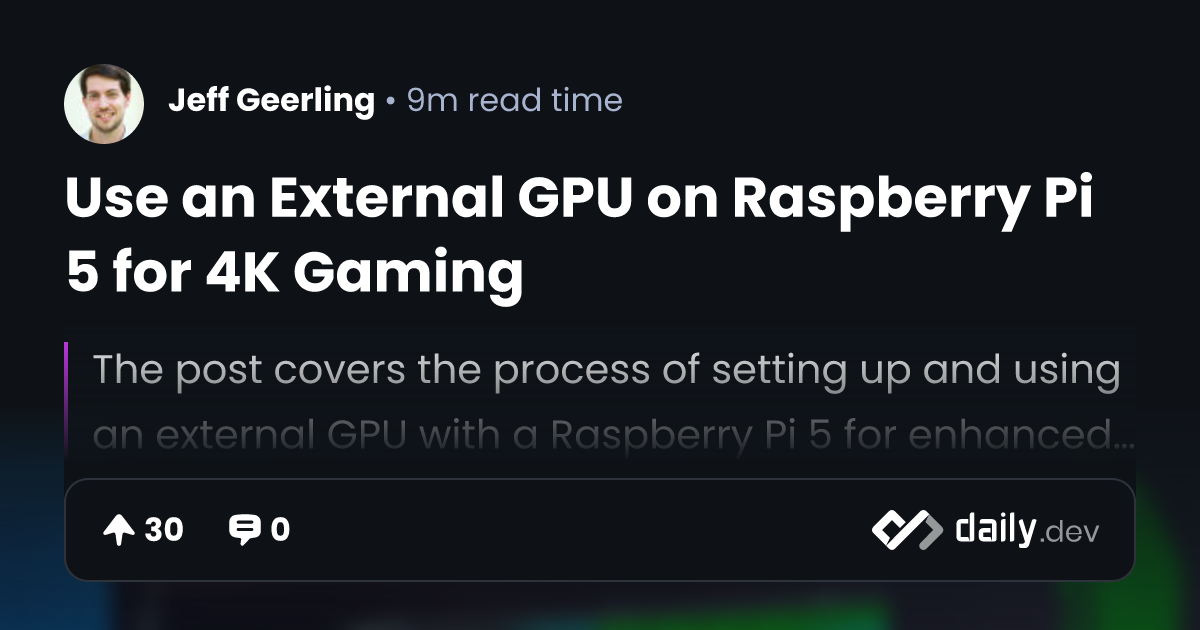 Use an External GPU on Raspberry Pi 5 for 4K Gaming