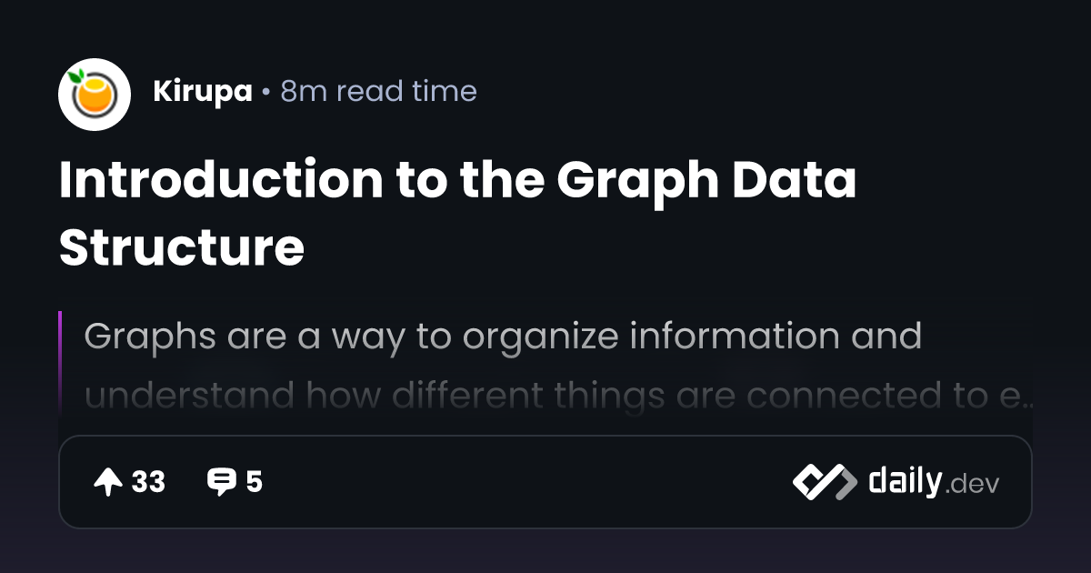 Introduction to the Graph Data Structure | daily.dev