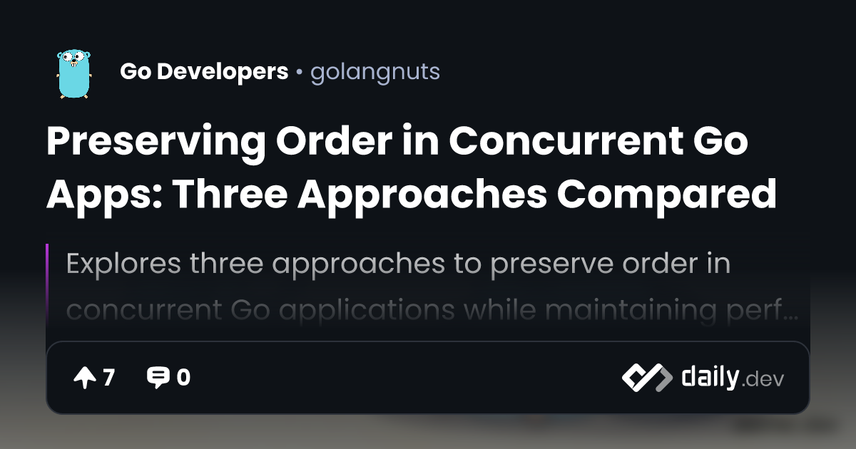Preserving Order in Concurrent Go Apps: Three Approaches Compared ...