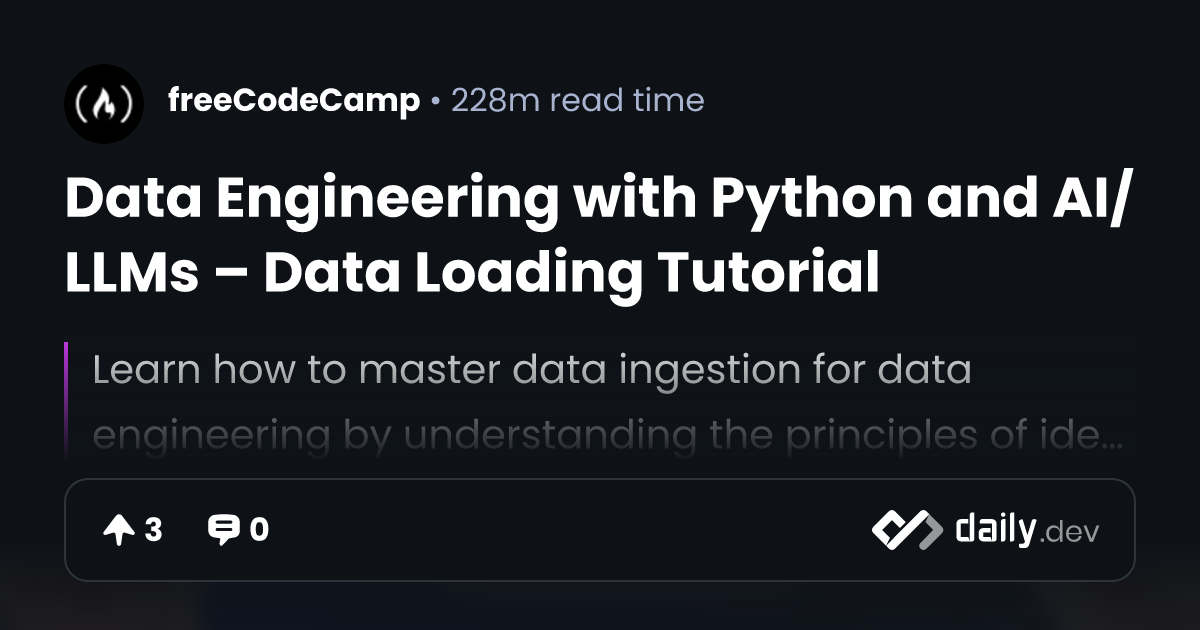 Data Engineering with Python and AI/LLMs – Data Loading...