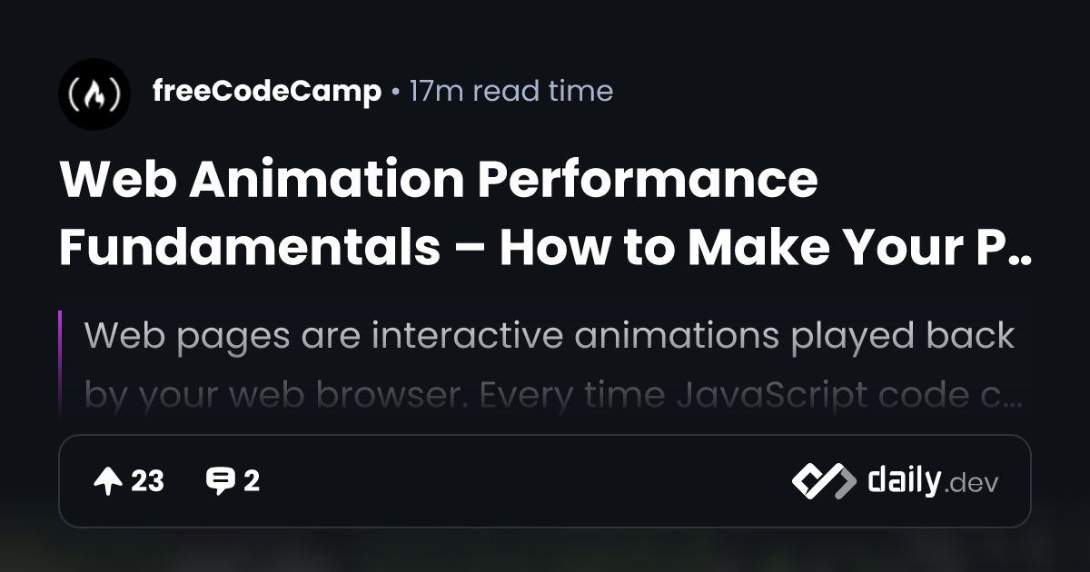 Web Animation Performance Fundamentals – How to Make...