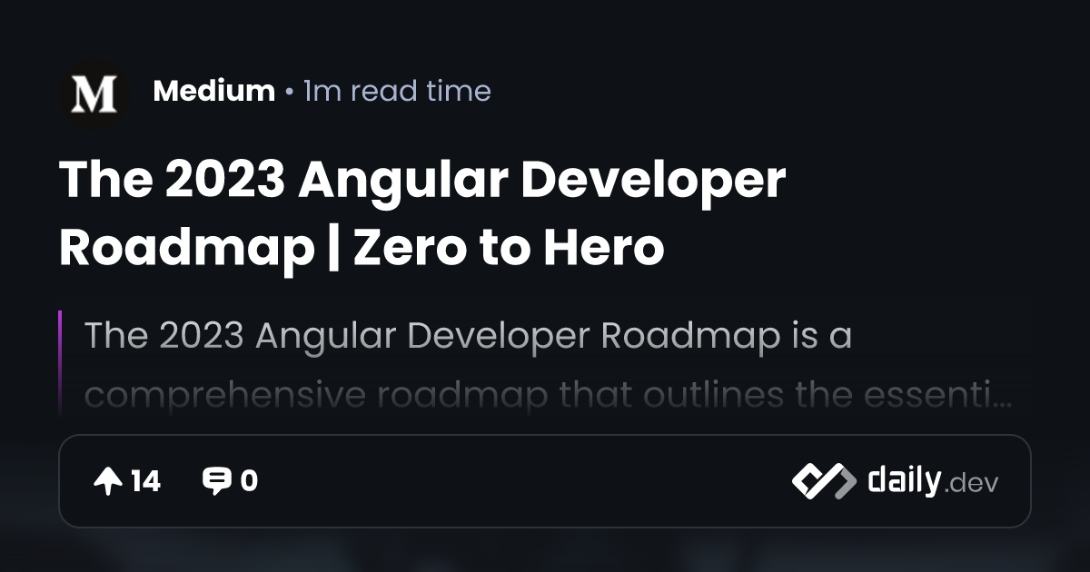 The 2023 Angular Developer Roadmap | Zero to Hero