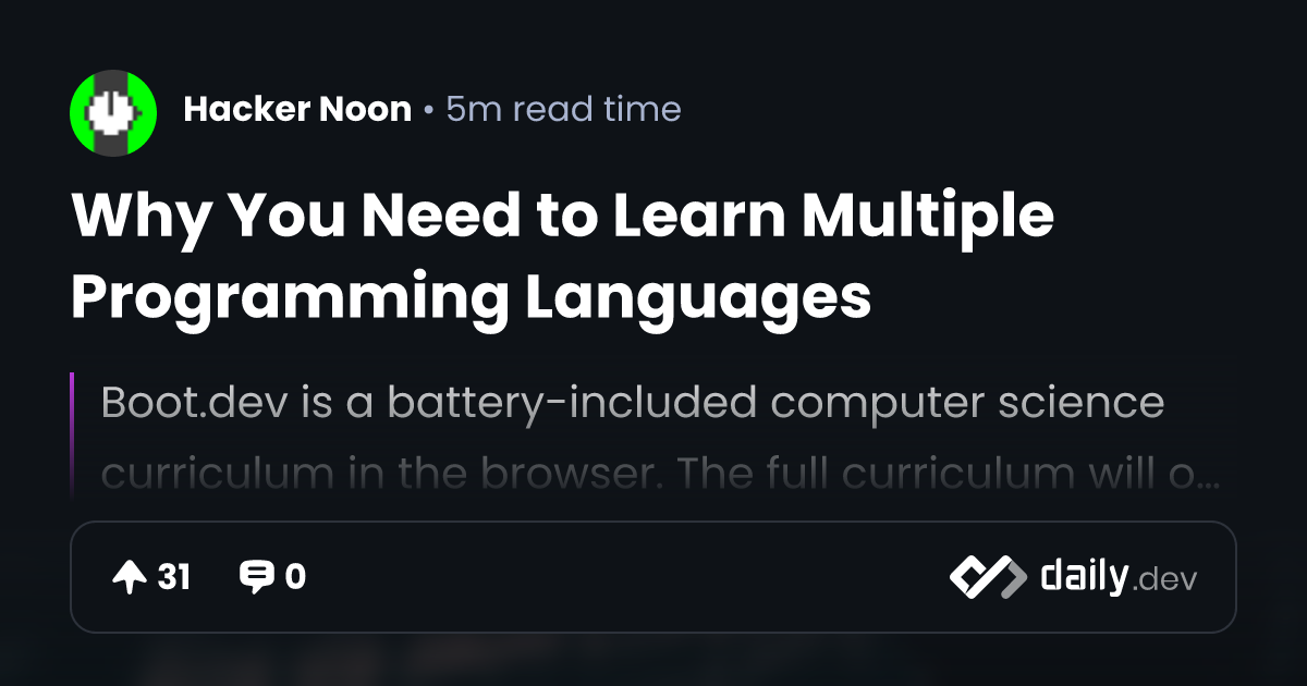 Why You Need to Learn Multiple Programming Languages