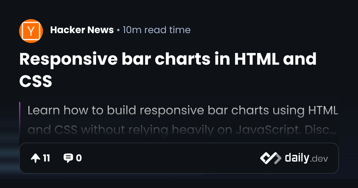 Responsive bar charts in HTML and CSS | daily.dev