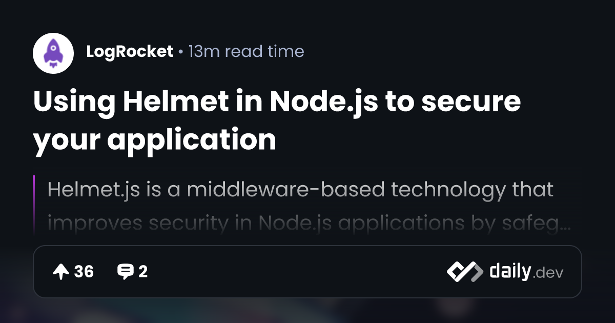 Helmet in hot sale node js