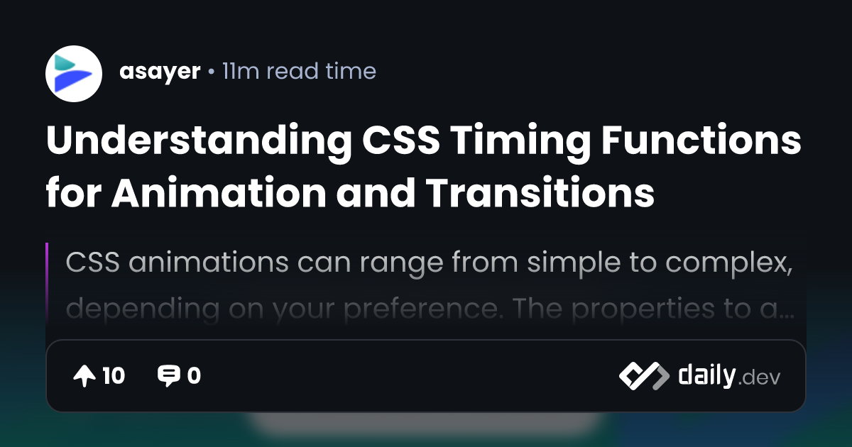 Understanding CSS Timing Functions for Animation and...