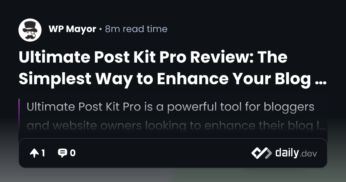 Ultimate Post Kit Pro Review: The Simplest Way to...