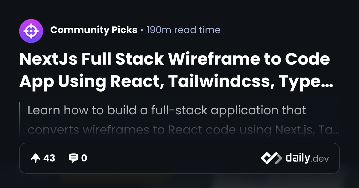 NextJs Full Stack Wireframe to Code App Using React,...