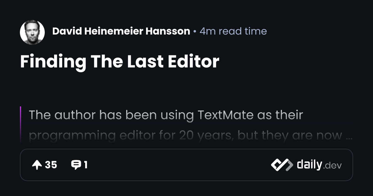 Finding The Last Editor | daily.dev