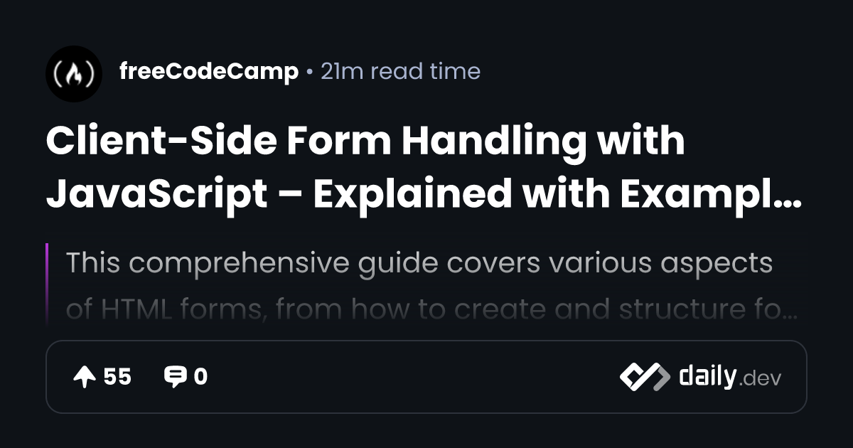 Client-Side Form Handling with JavaScript – Explained...