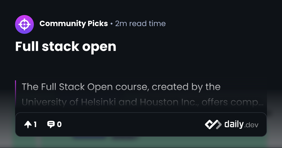 Full stack open | daily.dev