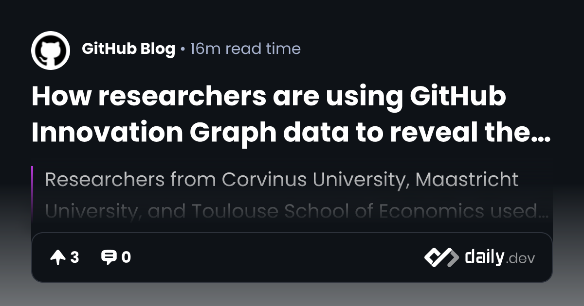 How researchers are using GitHub Innovation Graph data...