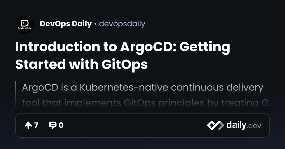 Introduction to ArgoCD: Getting Started with GitOps