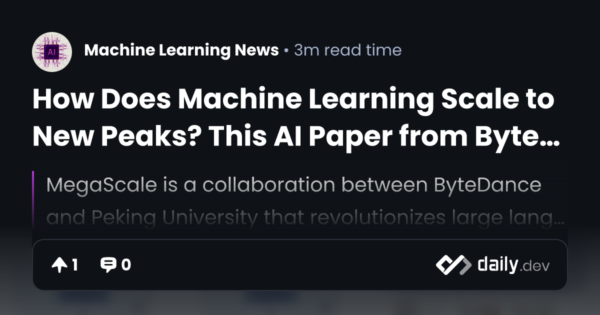 How Does Machine Learning Scale to New Peaks? This AI...