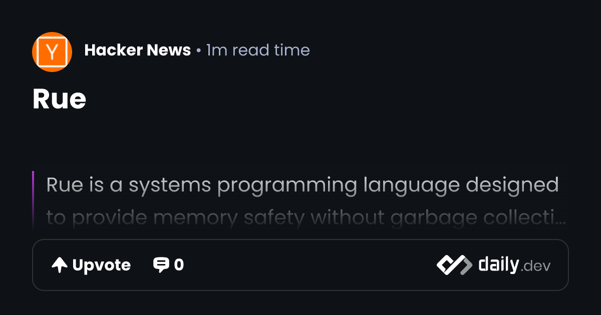 Rue | daily.dev