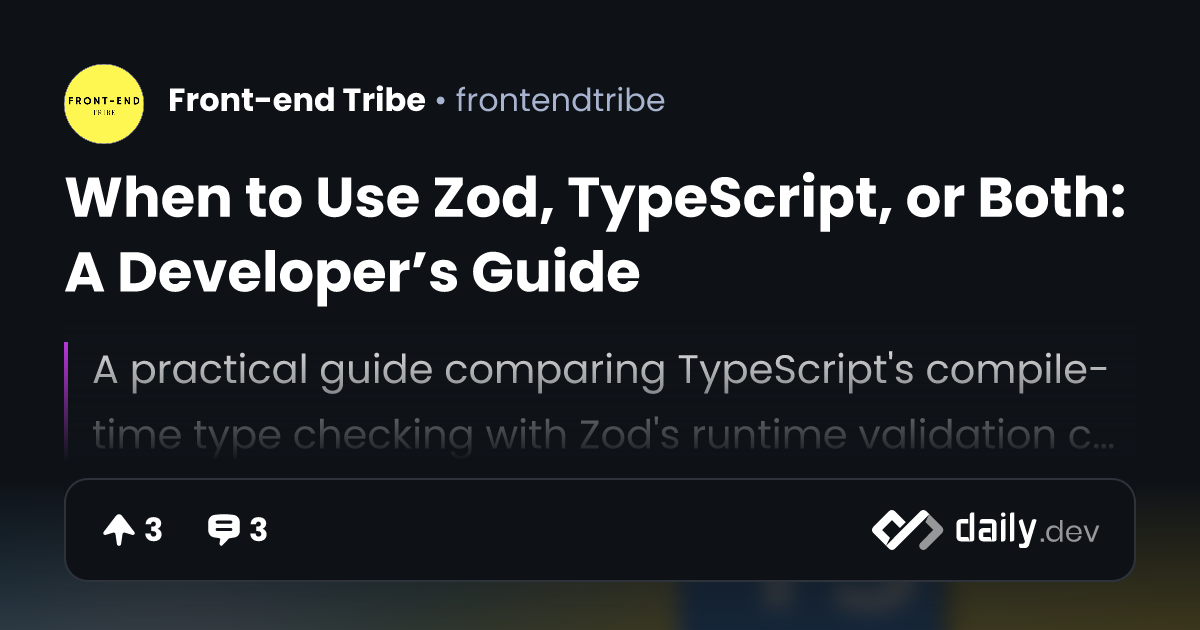 When to Use Zod, TypeScript, or Both: A Developer’s Guide | daily.dev