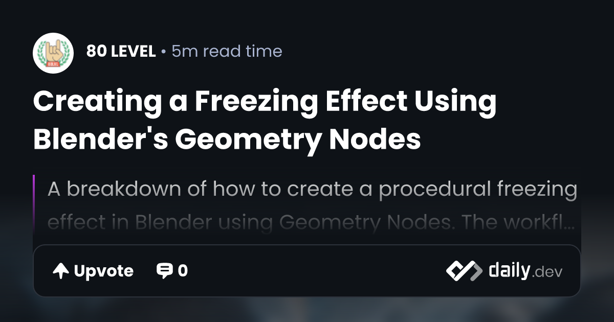 Creating a Freezing Effect Using Blender's Geometry Nodes