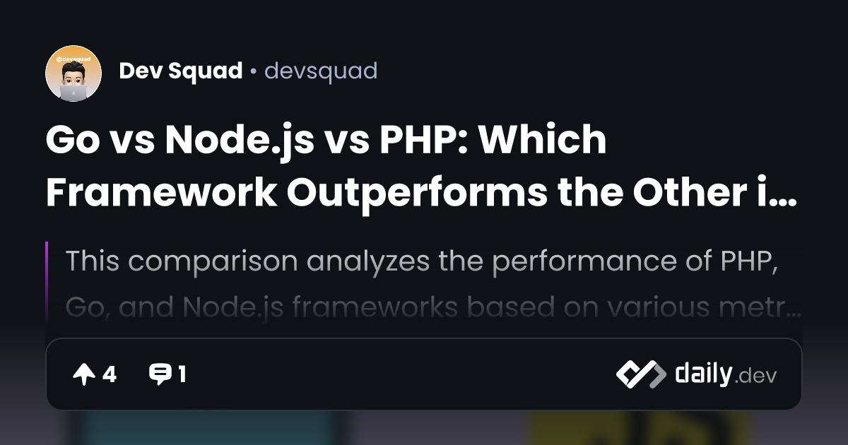 Go vs Node.js vs PHP: Which Framework Outperforms the...