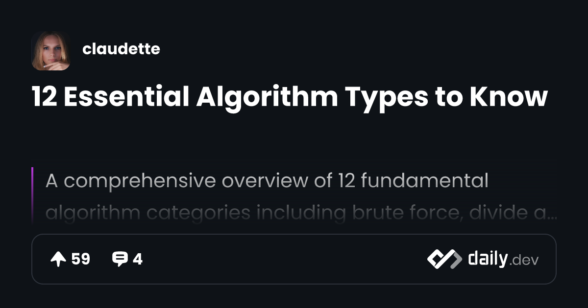 12 Essential Algorithm Types to Know | daily.dev