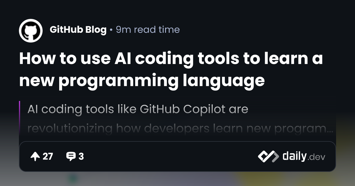 How to use AI coding tools to learn a new programming...