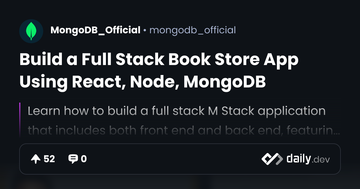 Build a Full Stack Book Store App Using React, Node, MongoDB