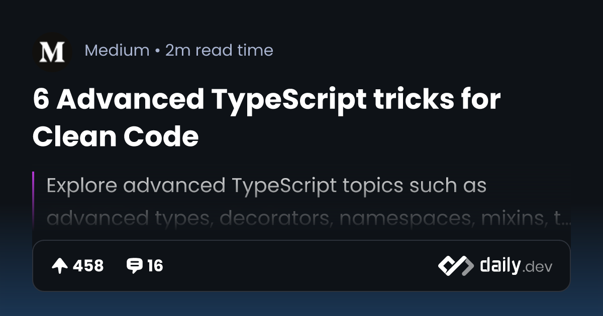 12 TypeScript tricks for Clean Code