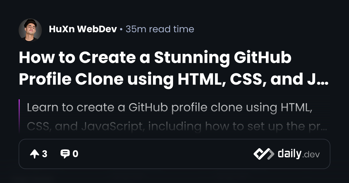 How to Create a Stunning GitHub Profile Clone using...