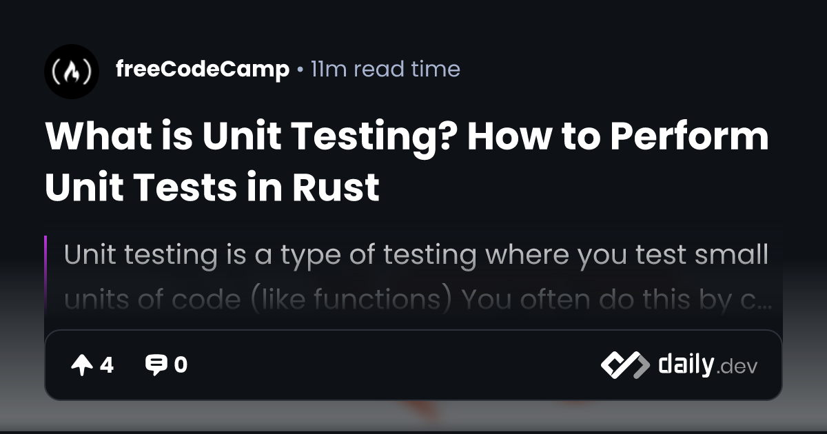 What Is Unit Testing How To Perform Unit Tests In Rust BBlmY0iU8
