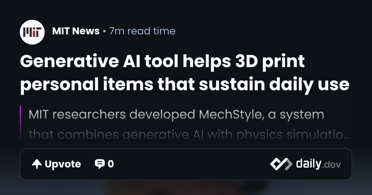 Generative AI tool helps 3D print personal items that...