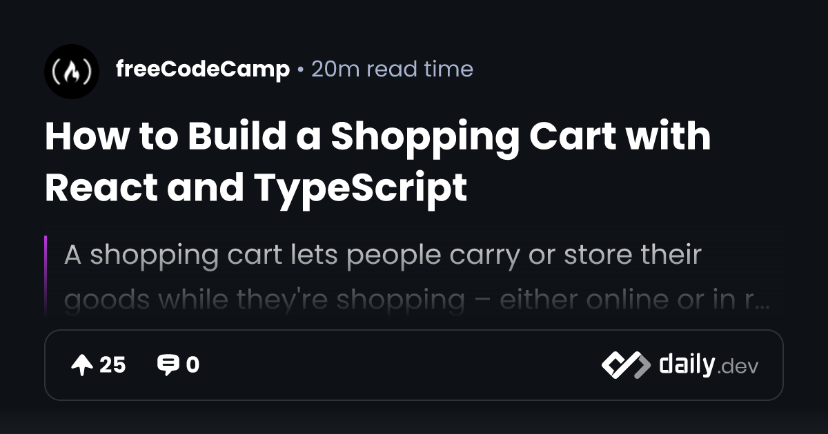 How to Build a Shopping Cart with React and TypeScript