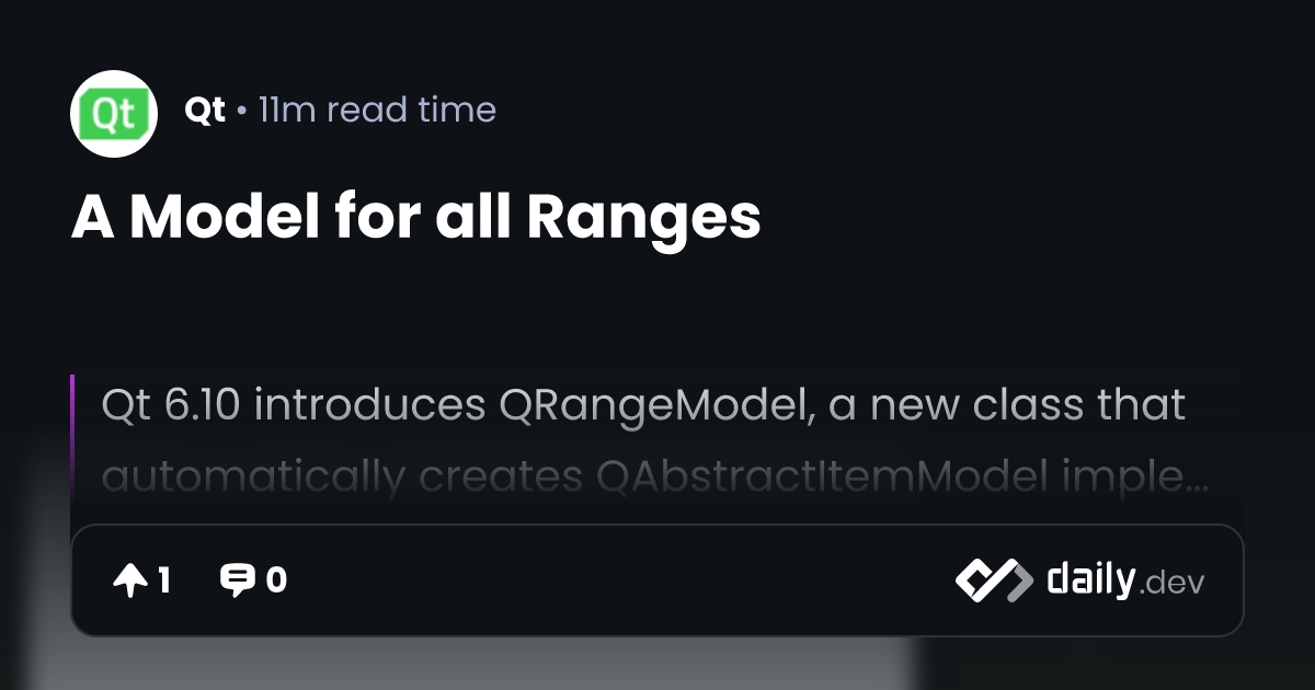 A Model for all Ranges | daily.dev