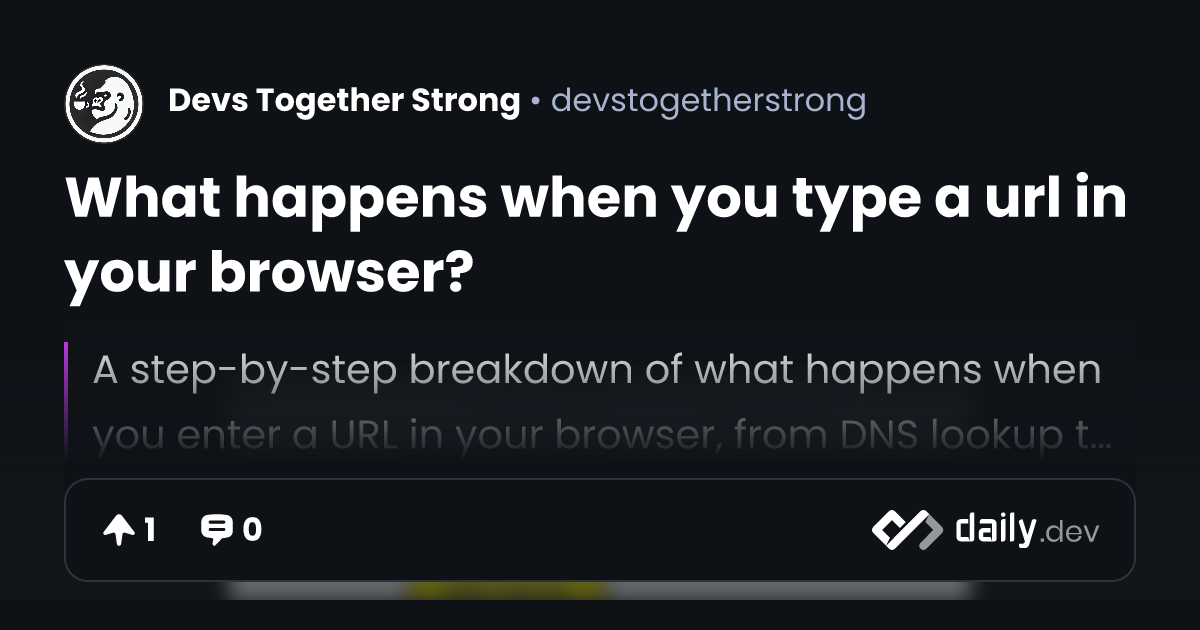 What happens when you type a url in your browser?