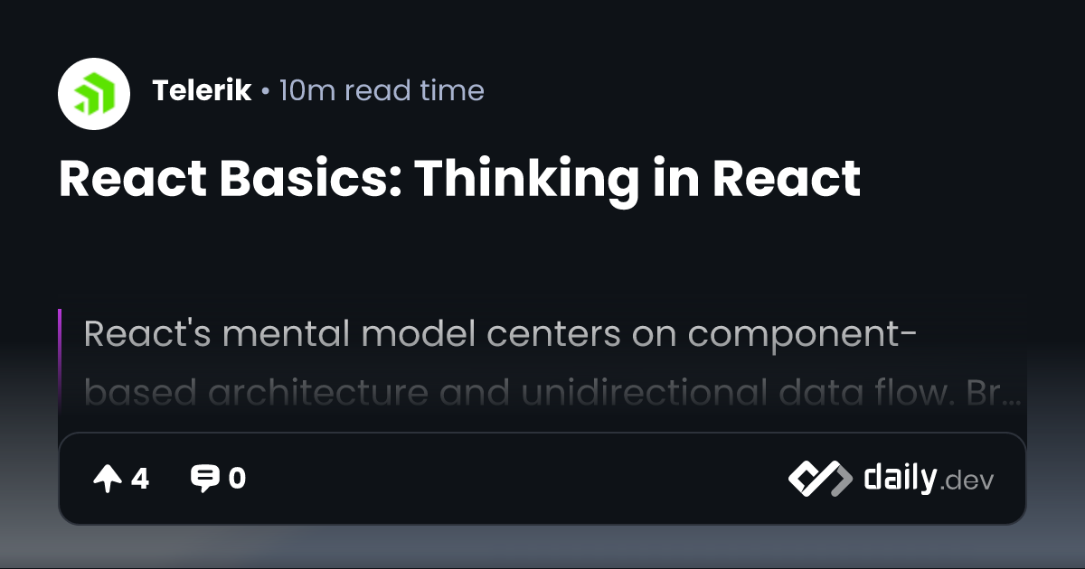 React Basics: Thinking in React | daily.dev