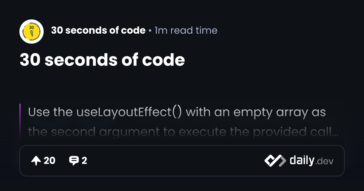 30 seconds of code | daily.dev