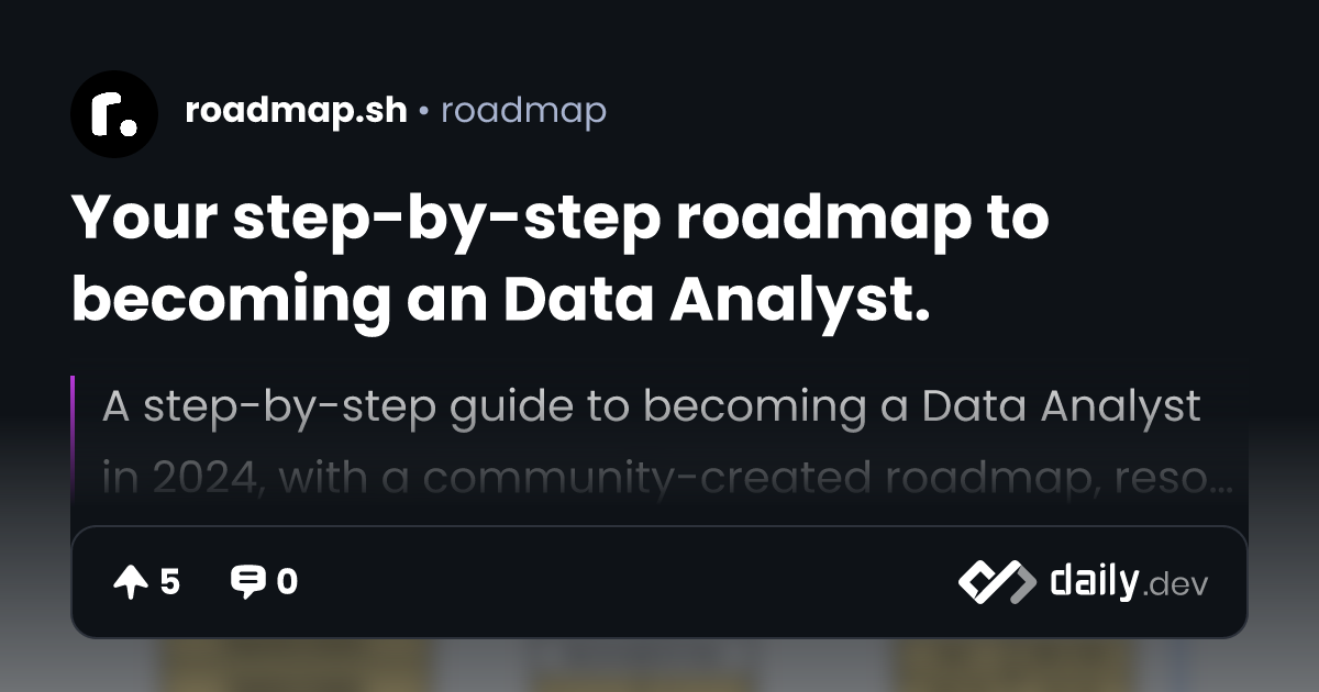 Your step-by-step roadmap to becoming an Data Analyst.