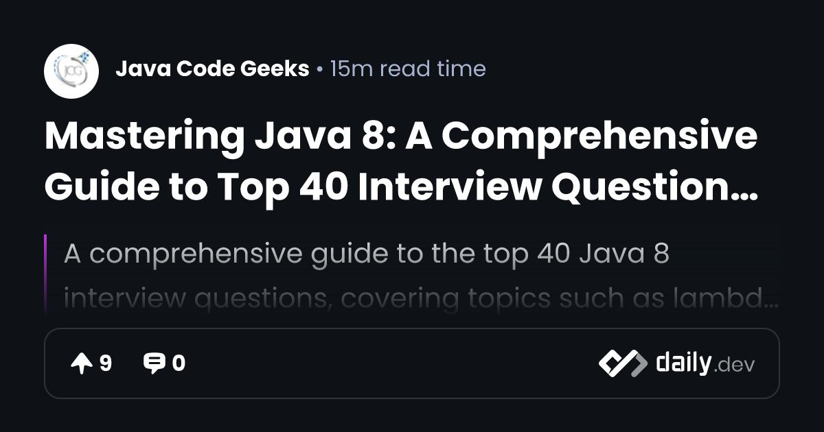 Mastering Java 8: A Comprehensive Guide to Top 40...