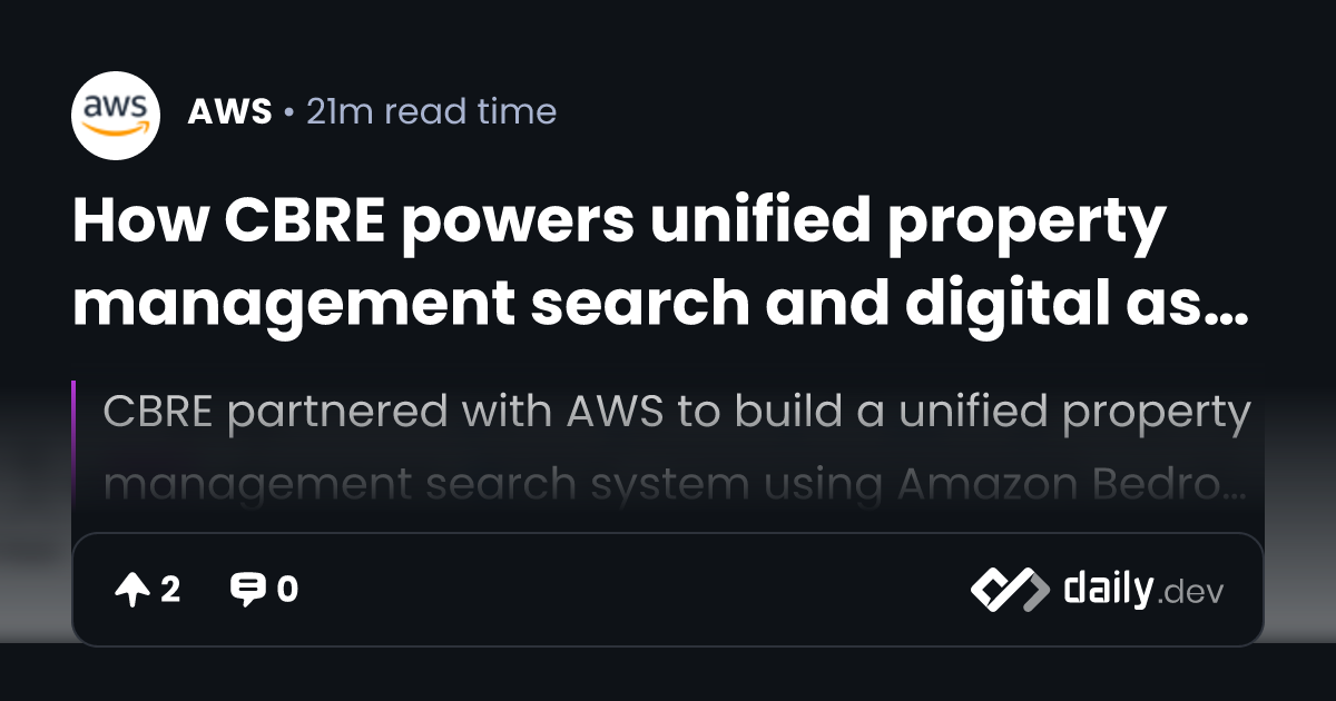 How CBRE powers unified property management search and...