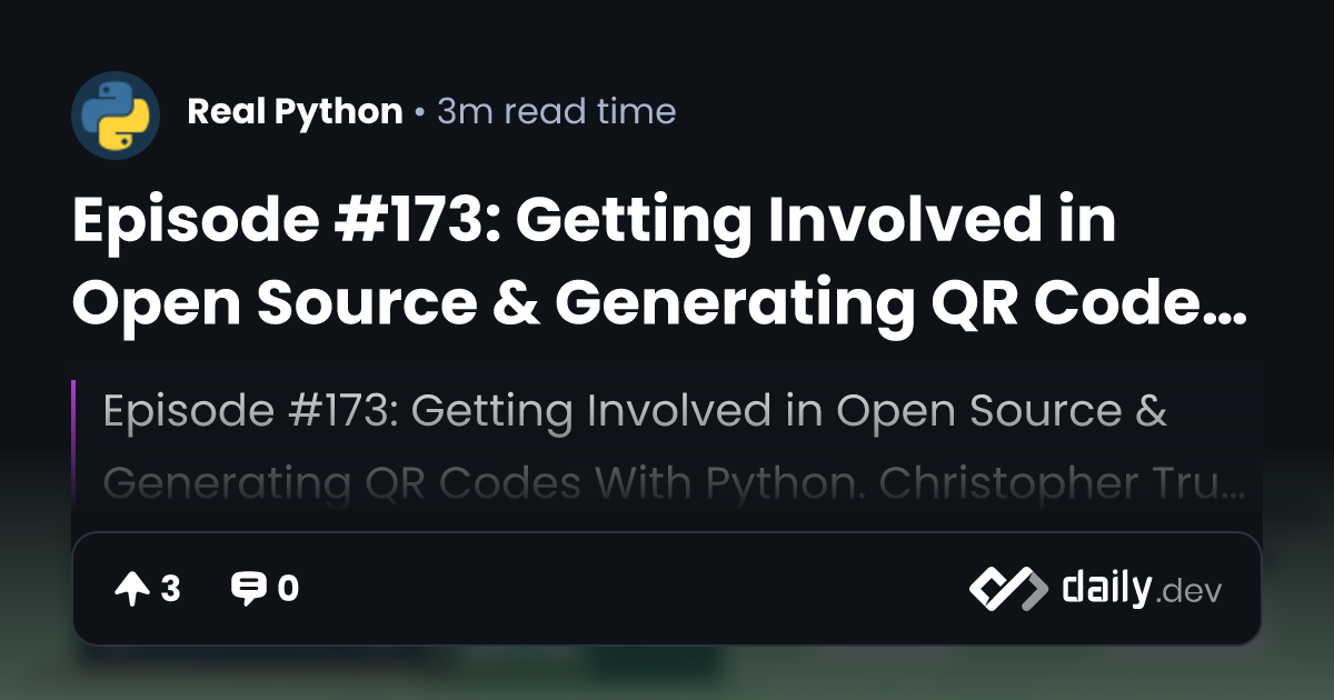 Episode #173: Getting Involved in Open Source