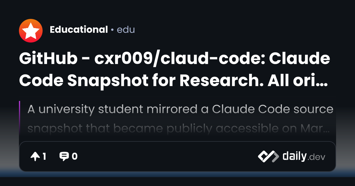 GitHub - cxr009/claud-code: Claude Code Snapshot for...