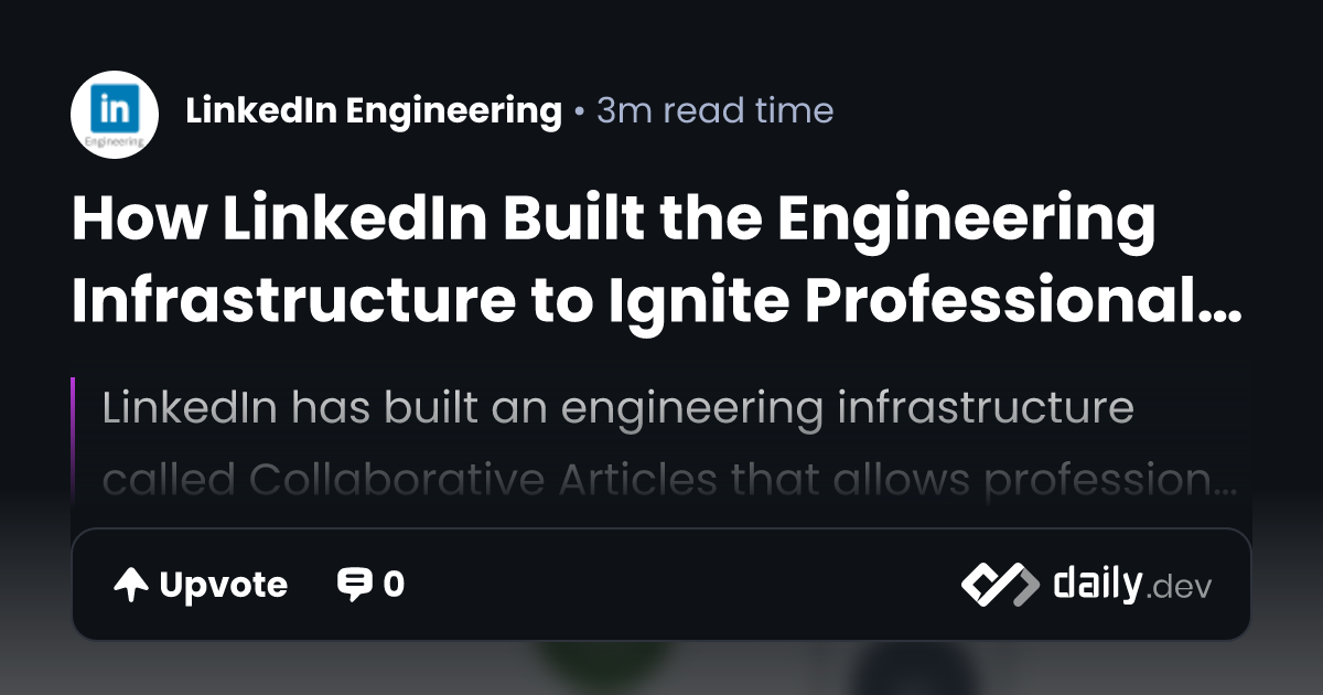 How LinkedIn Built the Engineering Infrastructure to...