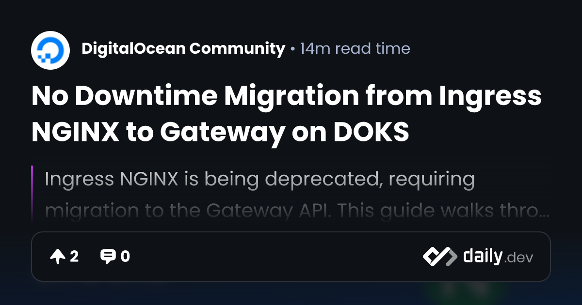 No Downtime Migration from Ingress NGINX to Gateway on DOKS
