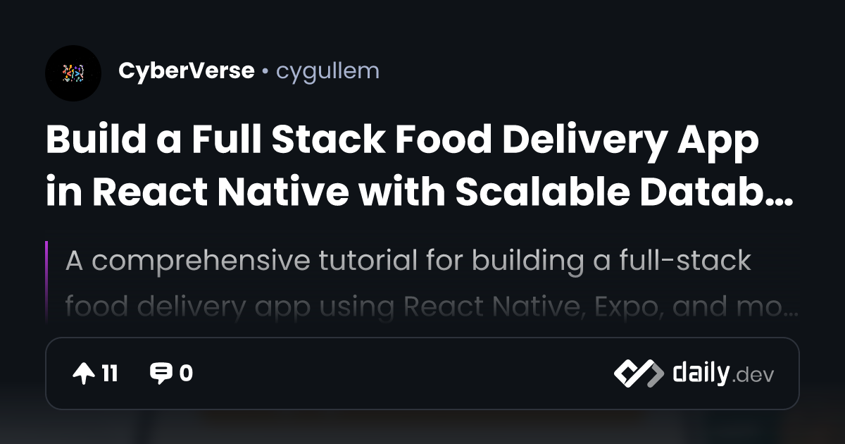 Build a Full Stack Food Delivery App in React Native...