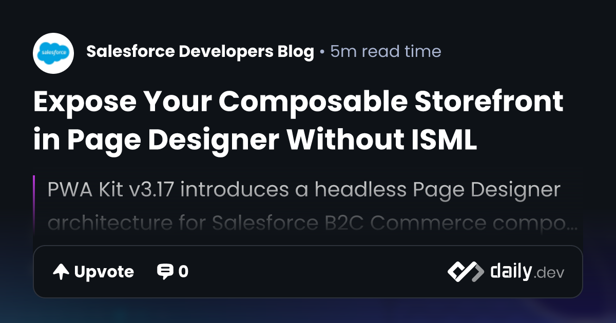 Expose Your Composable Storefront in Page Designer...