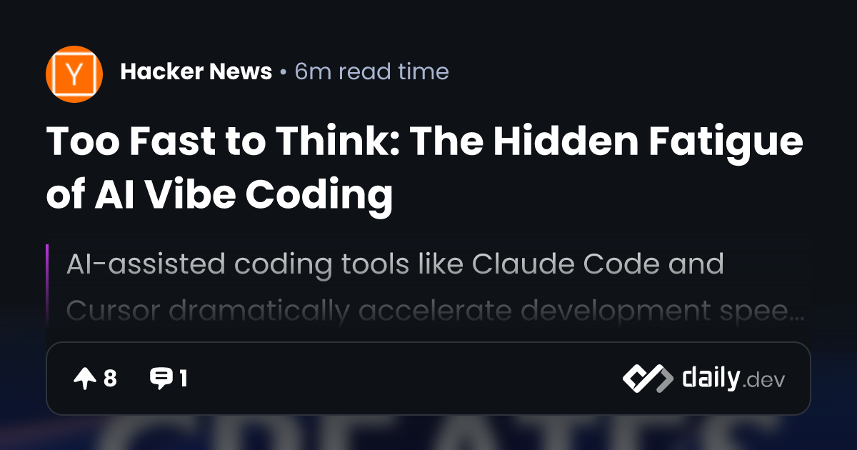 Too Fast to Think: The Hidden Fatigue of AI Vibe Coding