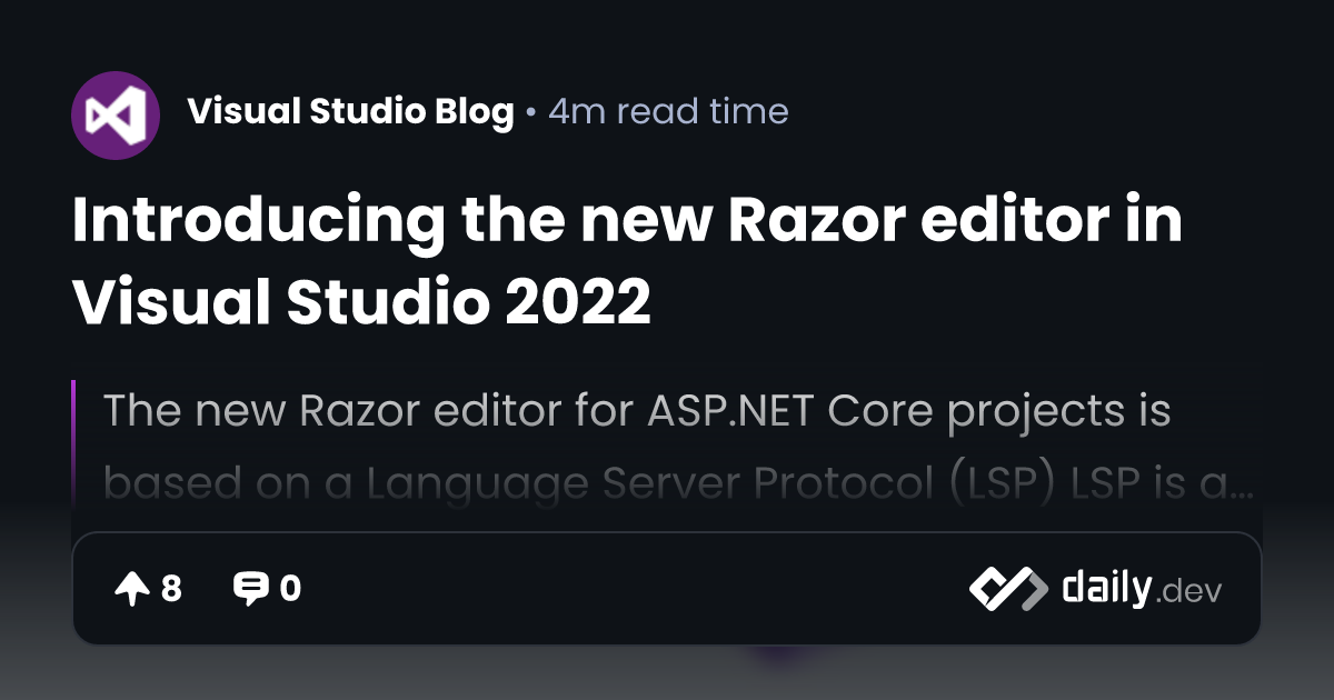 Introducing the new Razor editor in Visual Studio 2022