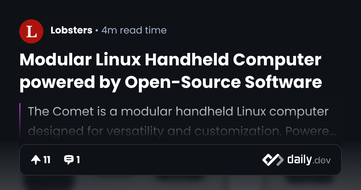 Modular Linux Handheld Computer powered by Open-Source...