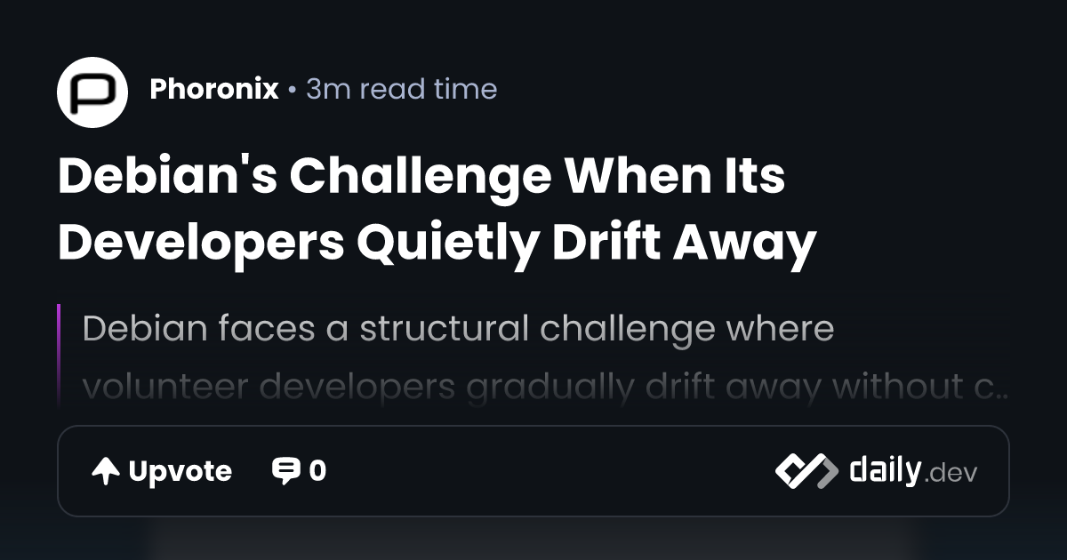 Debian's Challenge When Its Developers Quietly Drift Away