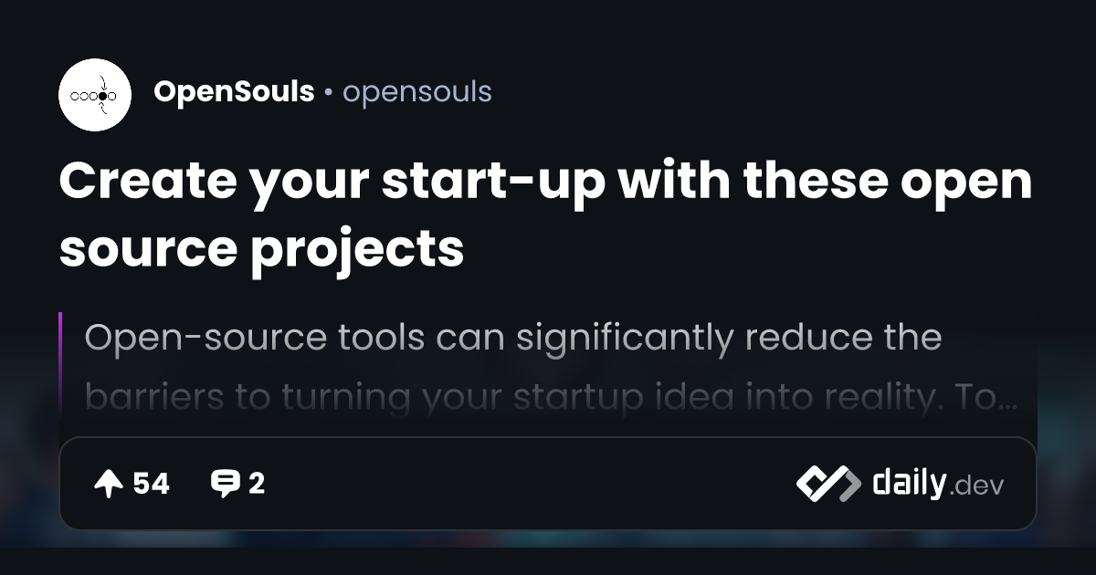 Create your start-up with these open source projects