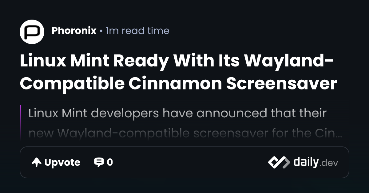 Linux Mint Ready With Its Wayland-Compatible Cinnamon...